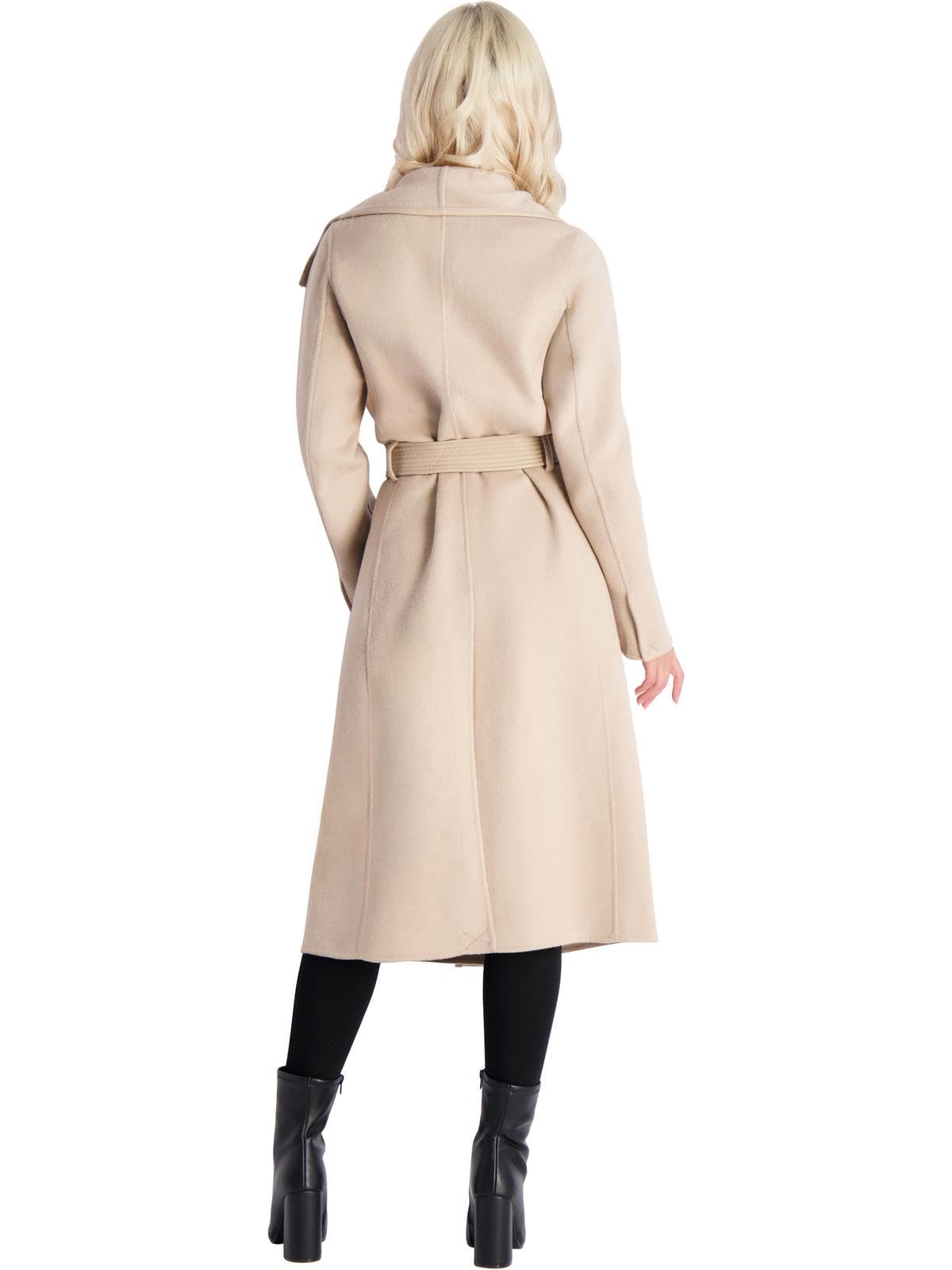 Fitted Tweed Coat With Waist Belt