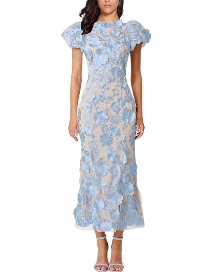 Floral Embroidered Lace Fishtail Mini Dress