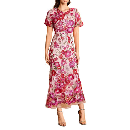 Floral Embroidered Lace Fishtail Mini Dress