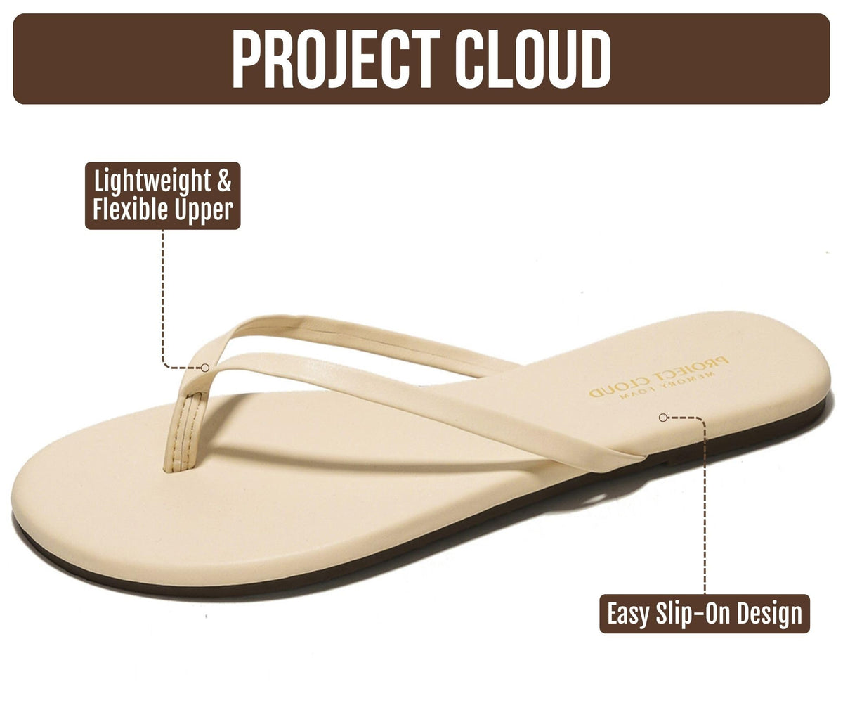Memory Foam Flip Flops With Cushioned Footbed