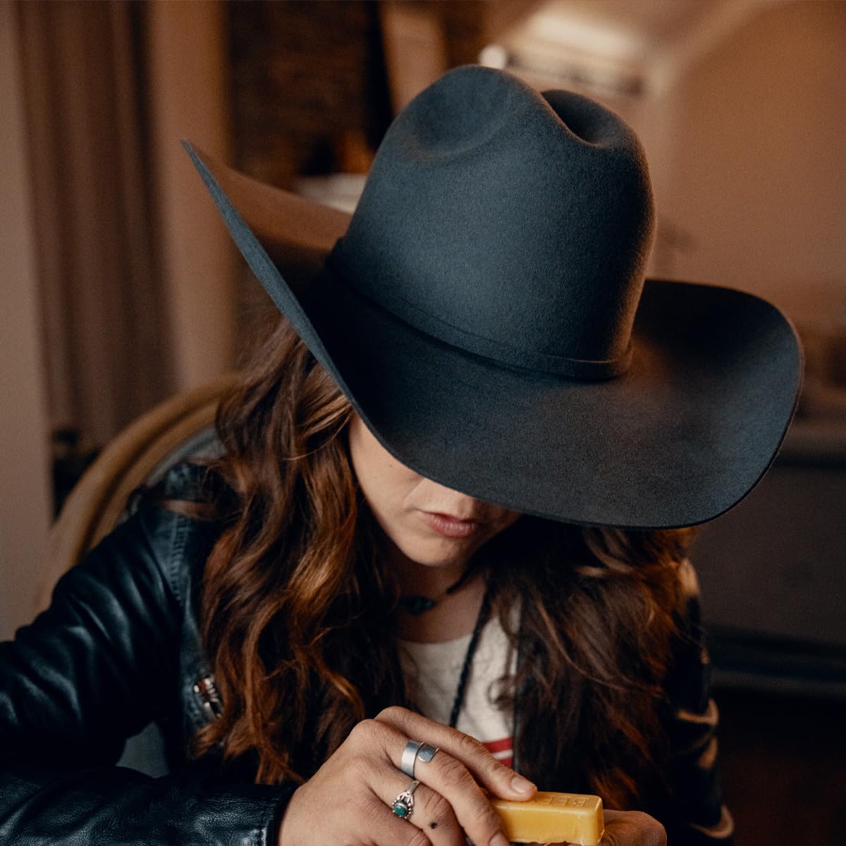 Western Cowgirl Hat With Statement Brim