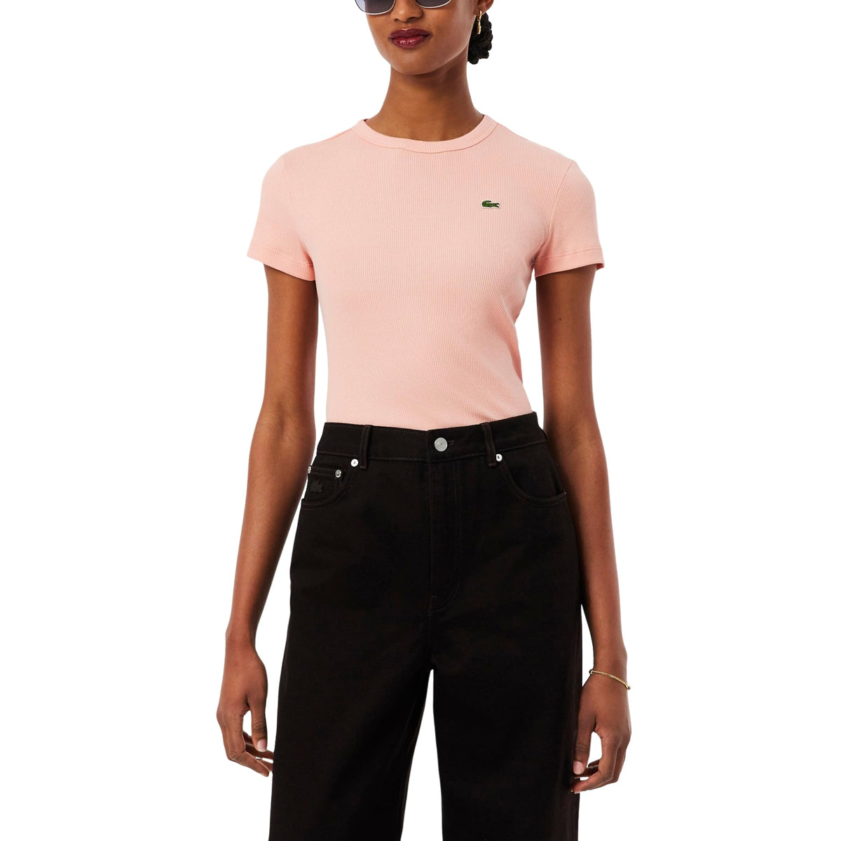 Slim Fit Ribbed Cotton Short-Sleeve T-Shirt
