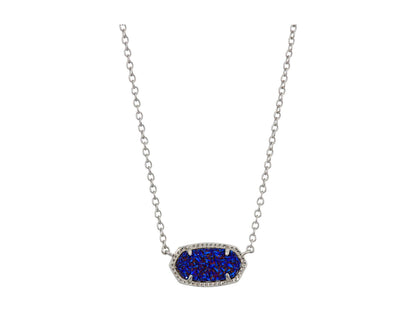 14K Gold-Plated Stone Pendant Necklace