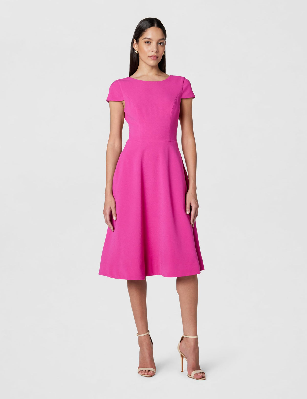 Elegant Midi Dress With Sculpted Silhouette