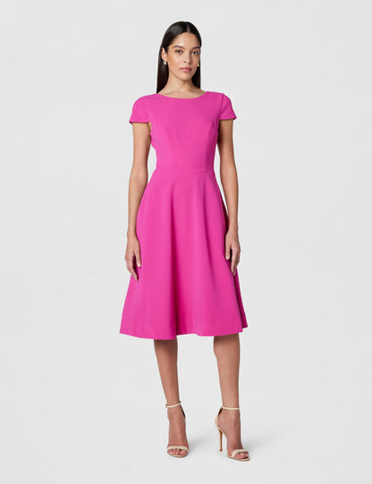 Elegant Midi Dress With Sculpted Silhouette