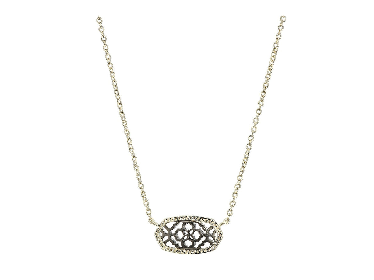 14K Gold-Plated Stone Pendant Necklace