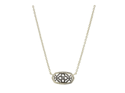 14K Gold-Plated Stone Pendant Necklace