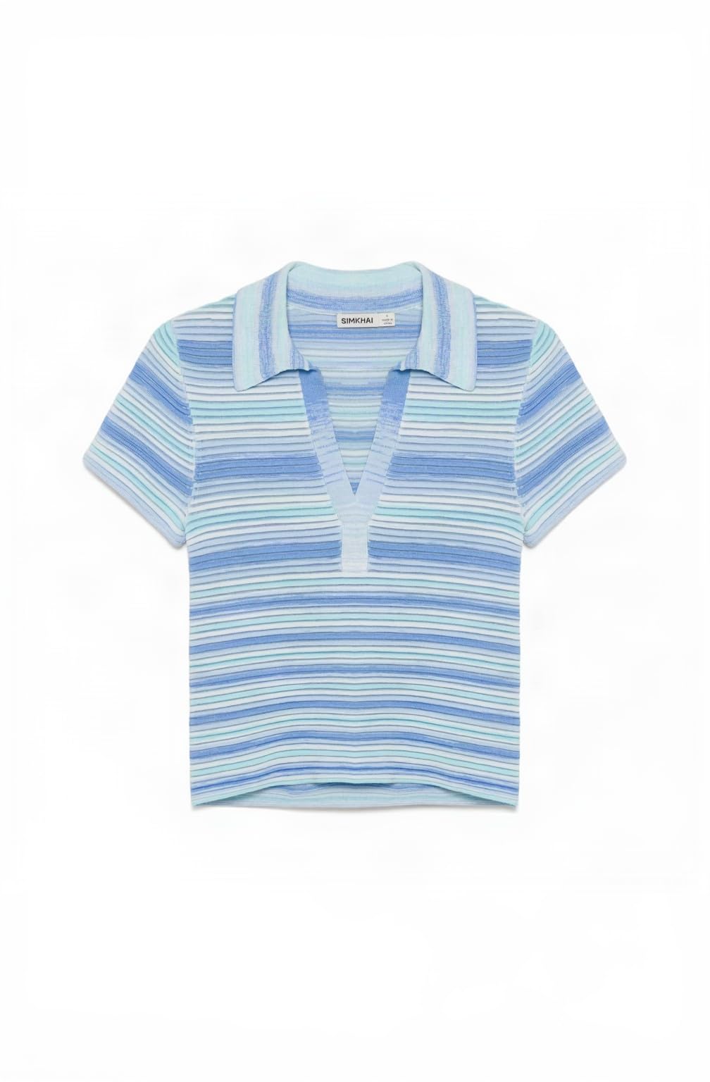 Space-Dyed Knit Short-Sleeve Polo Top