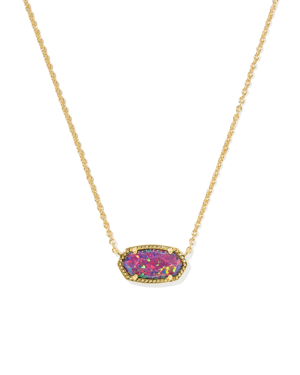 14K Gold-Plated Stone Pendant Necklace