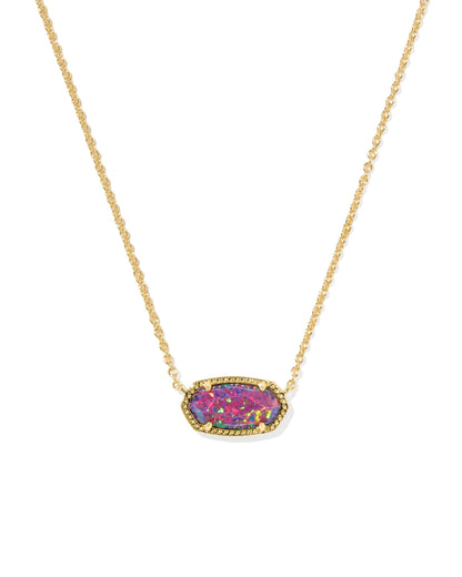 14K Gold-Plated Stone Pendant Necklace