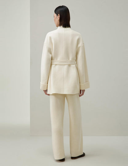 Wool-Cashmere Oversized Coat With Tie Belt