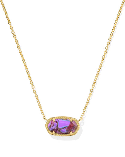 14K Gold-Plated Stone Pendant Necklace
