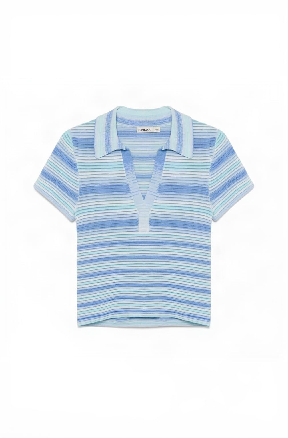 Space-Dyed Knit Short-Sleeve Polo Top