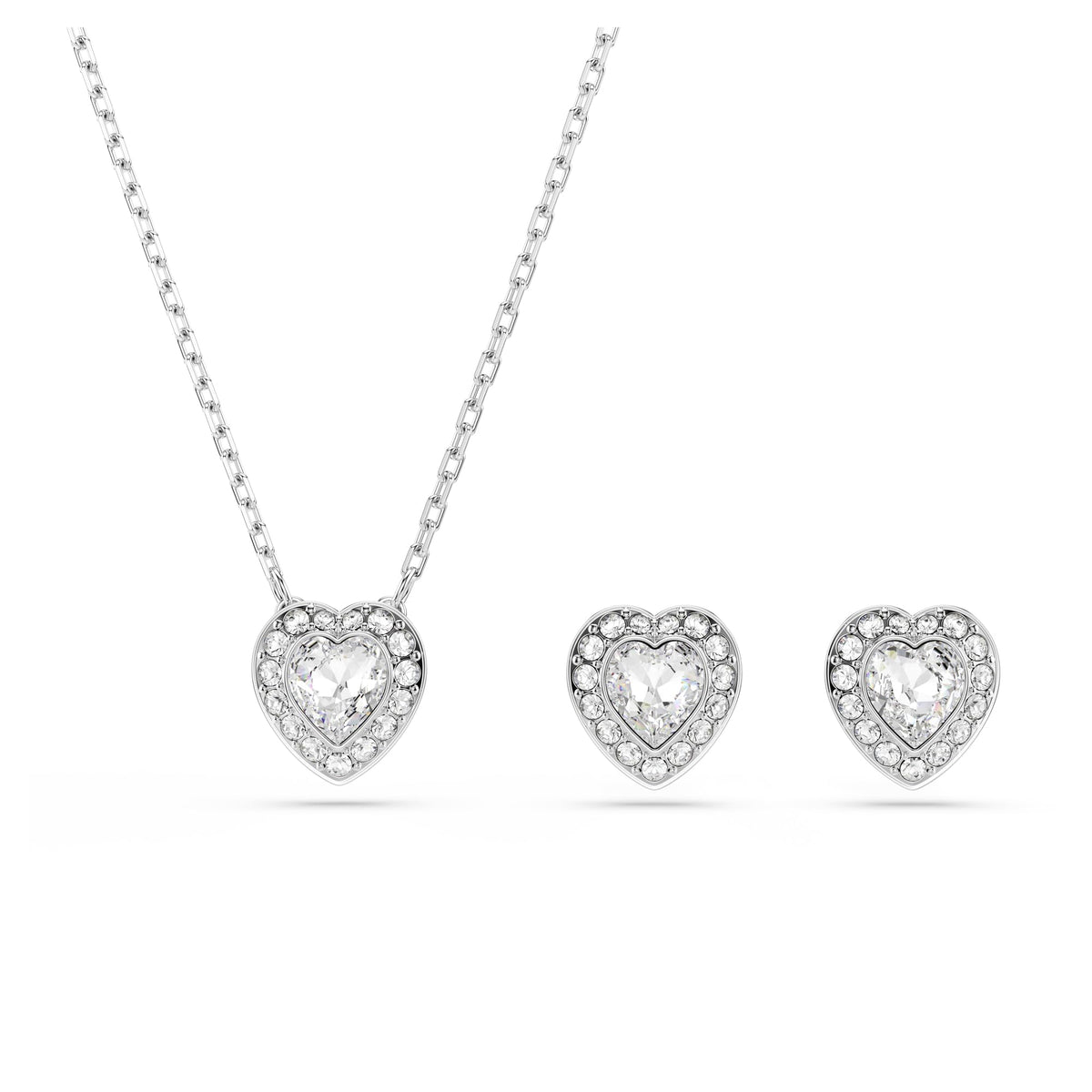 Crystal & Pearl Jewelry With Rhodium Finish