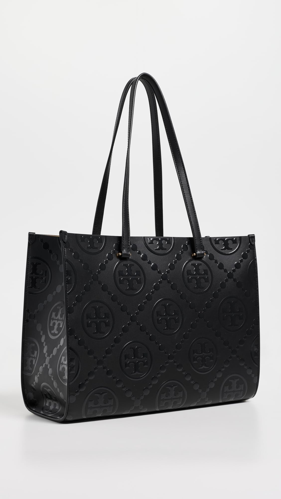 Embossed Monogram Tote Bag With Structured Shape