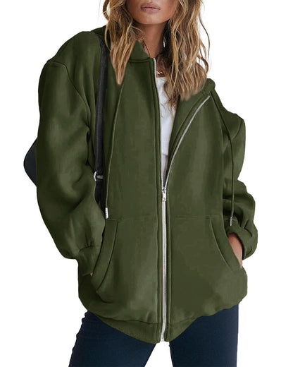 Relaxed Zip-Up Hoodie With Everyday Fit