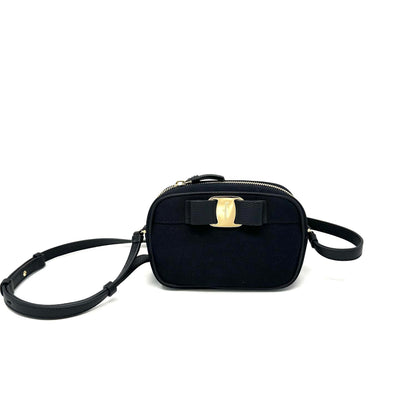 Leather Bow Crossbody Bag With Gold-Tone Hardware