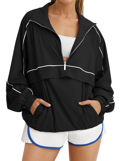 UPF 50+ Quarter-Zip Lightweight Pullover Jacket