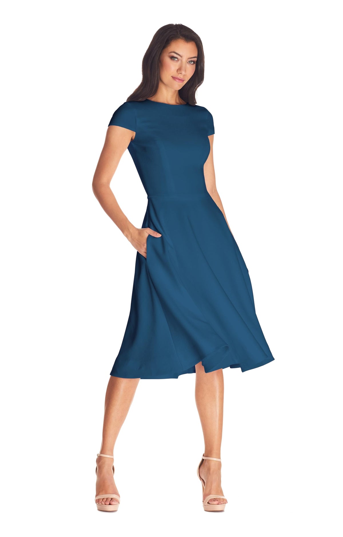 Elegant Midi Dress With Sculpted Silhouette
