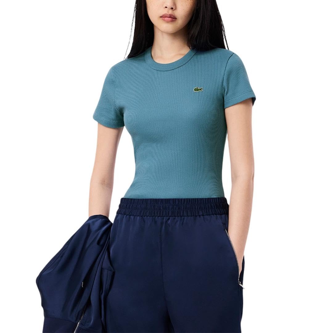 Slim Fit Ribbed Cotton Short-Sleeve T-Shirt