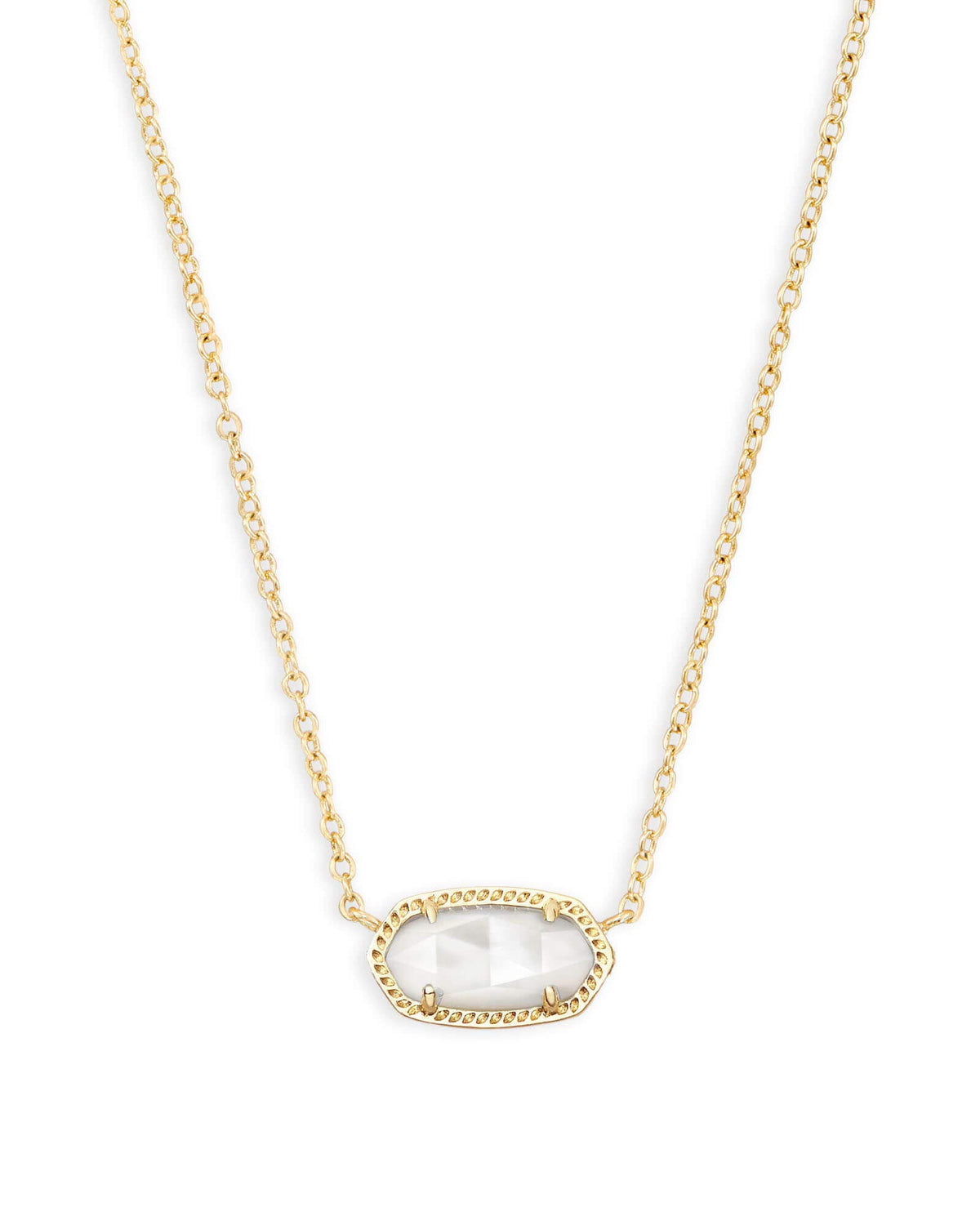 14K Gold-Plated Stone Pendant Necklace