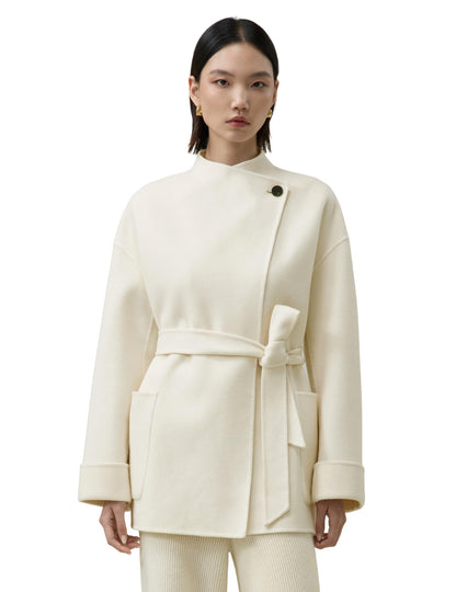 Wool-Cashmere Oversized Coat With Tie Belt