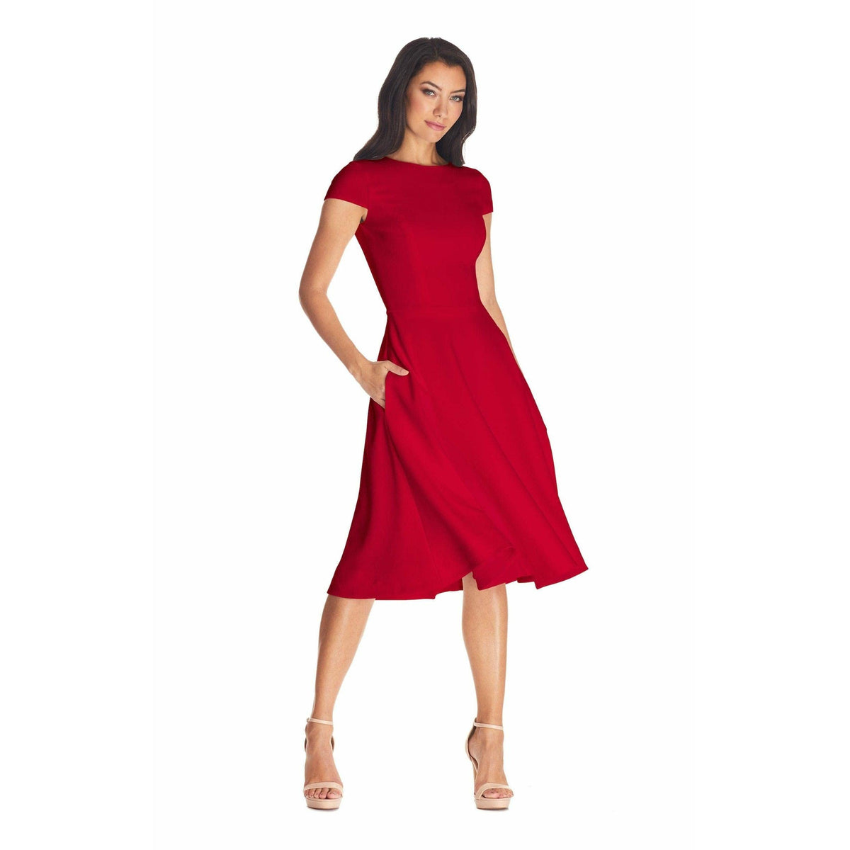 Elegant Midi Dress With Sculpted Silhouette