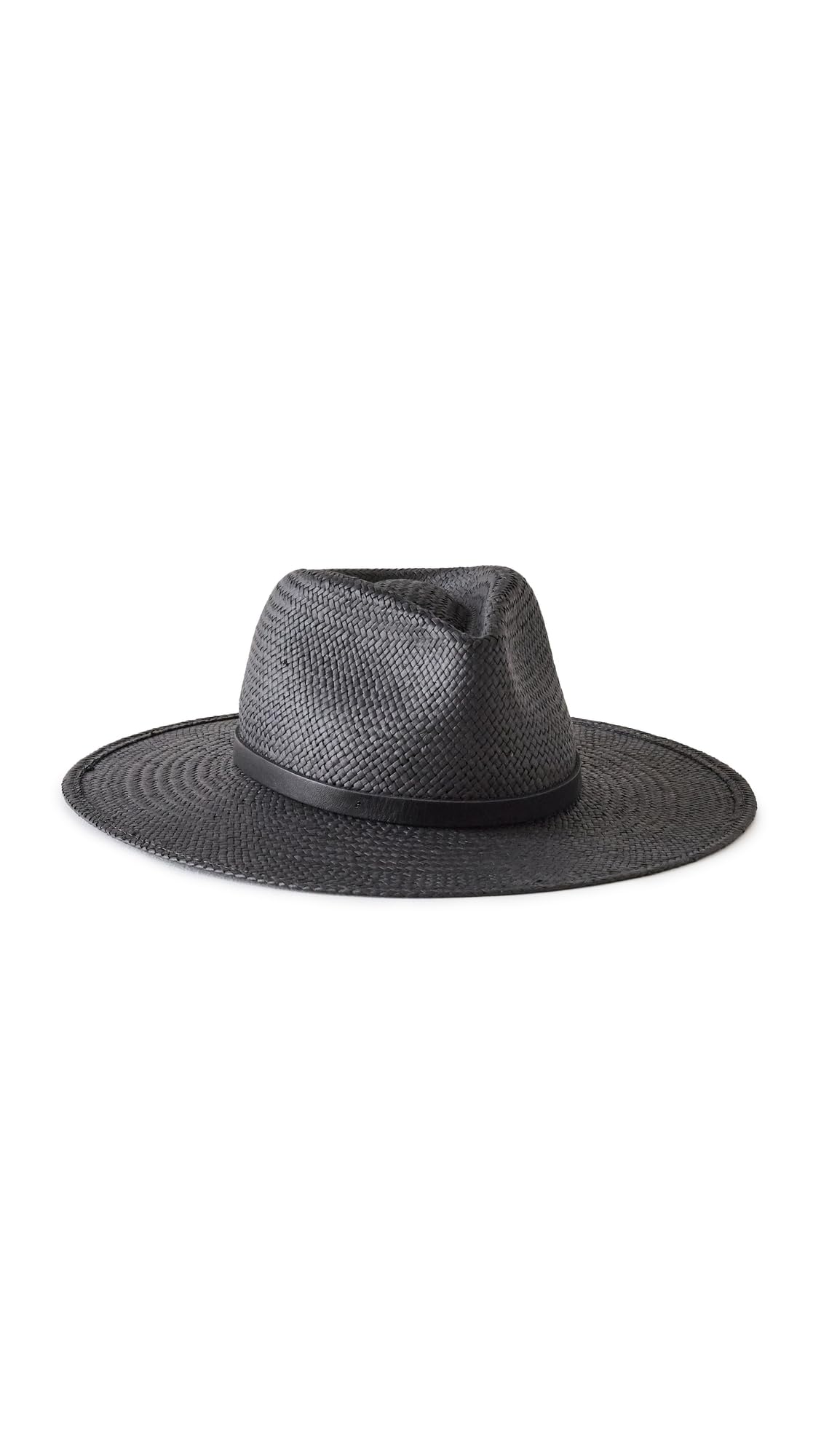 Woven Straw Hat With Structured Wide Brim