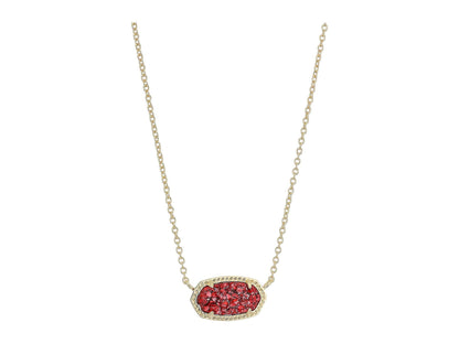 14K Gold-Plated Stone Pendant Necklace