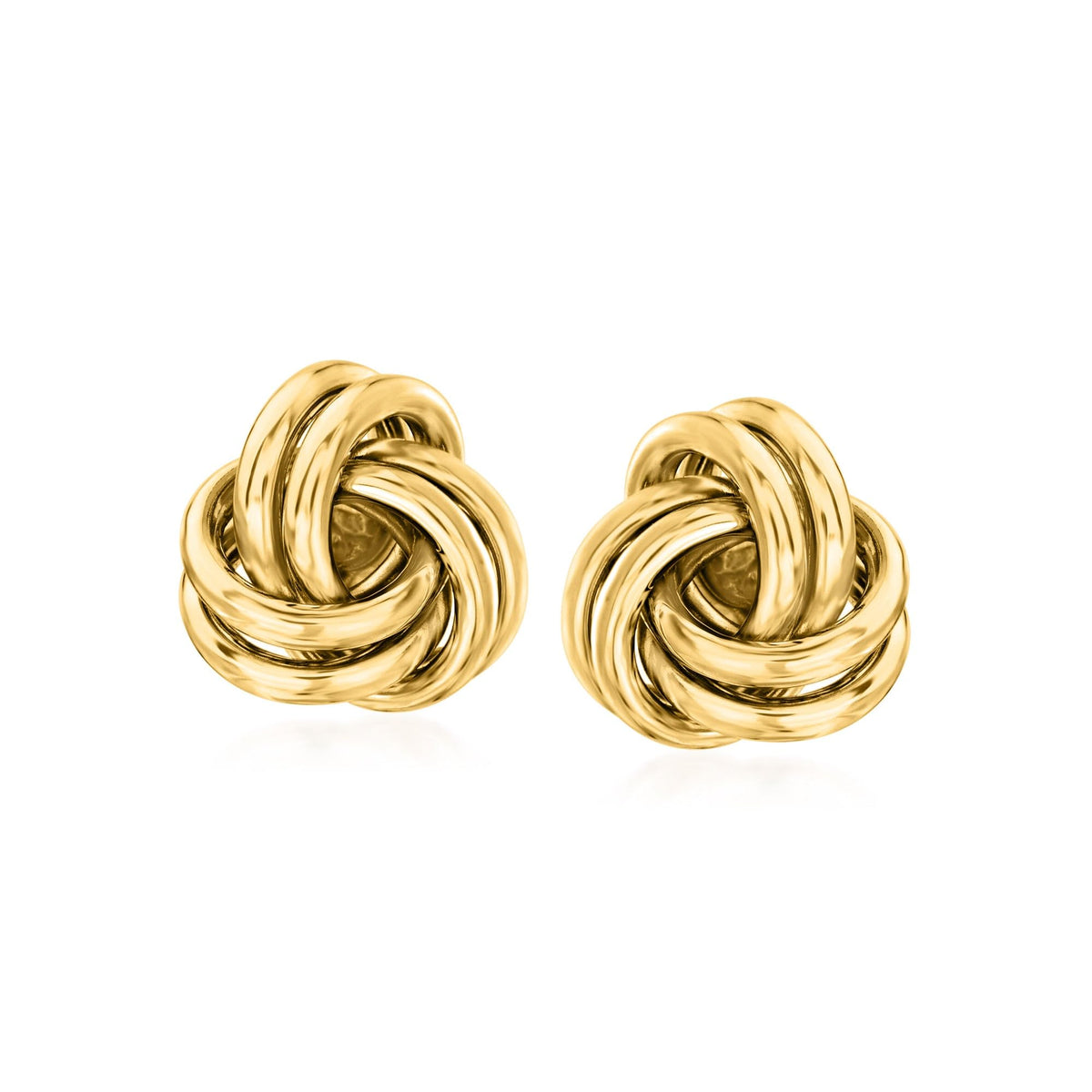 14K Yellow Gold Love Knot Stud Earrings