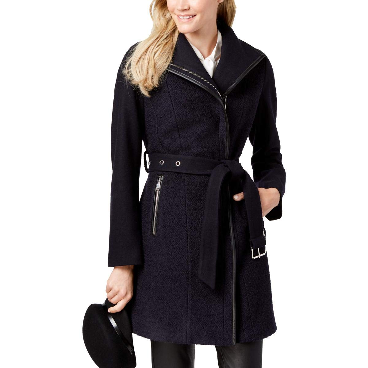 Fitted Tweed Coat With Waist Belt