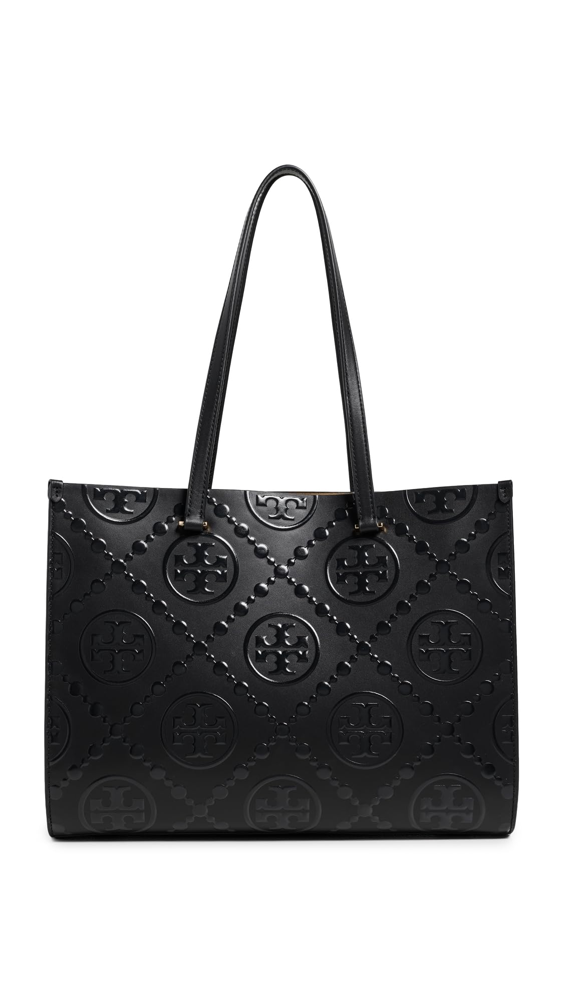 Embossed Monogram Tote Bag With Structured Shape