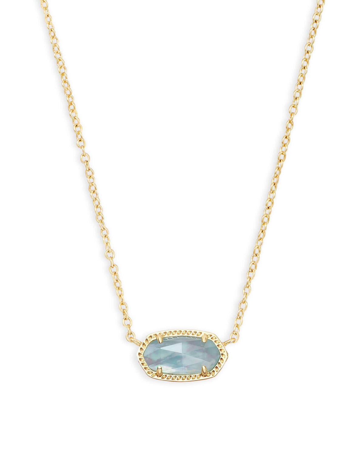 14K Gold-Plated Stone Pendant Necklace