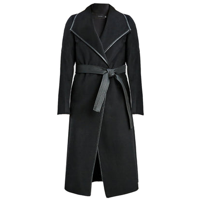 Fitted Tweed Coat With Waist Belt