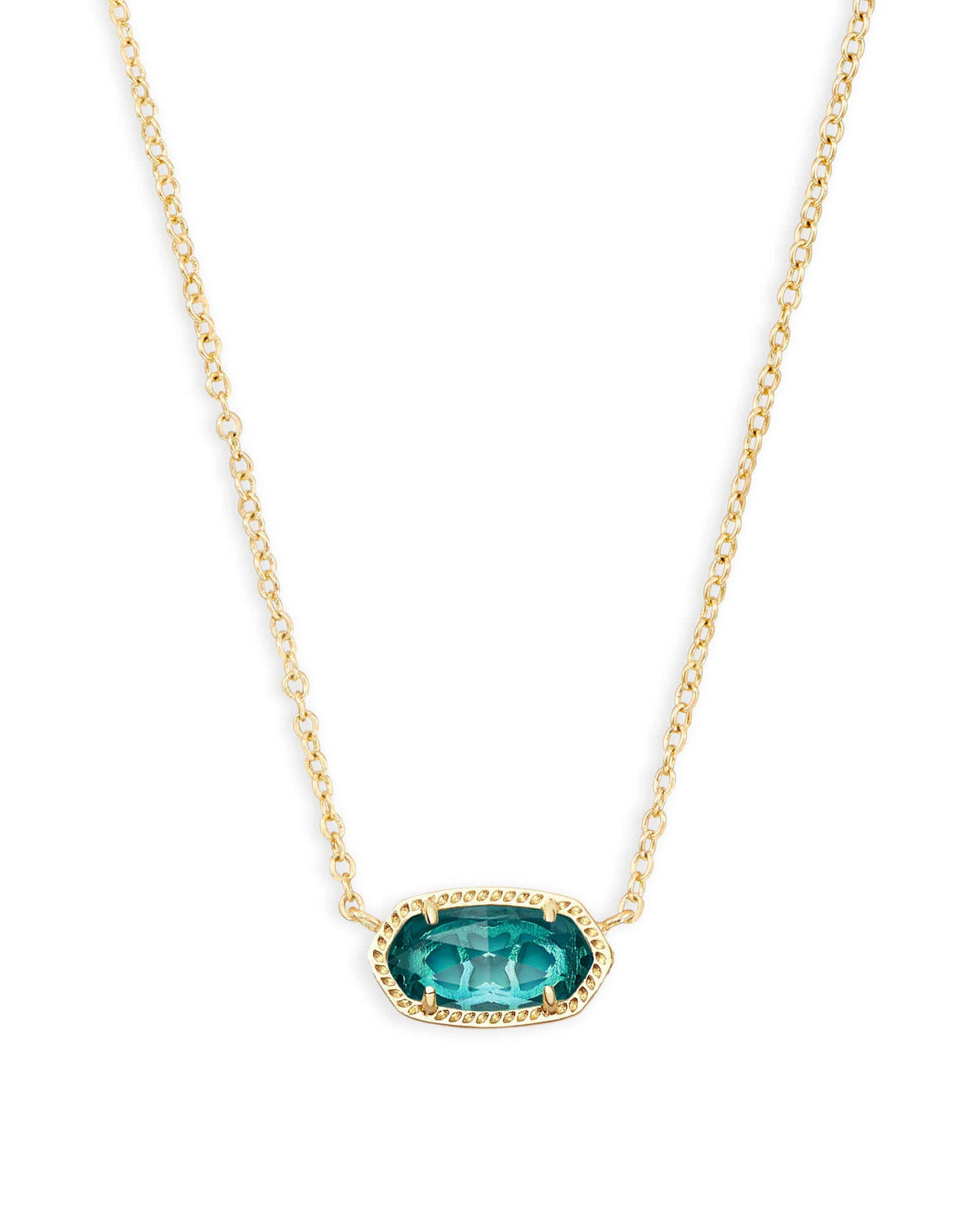 14K Gold-Plated Stone Pendant Necklace