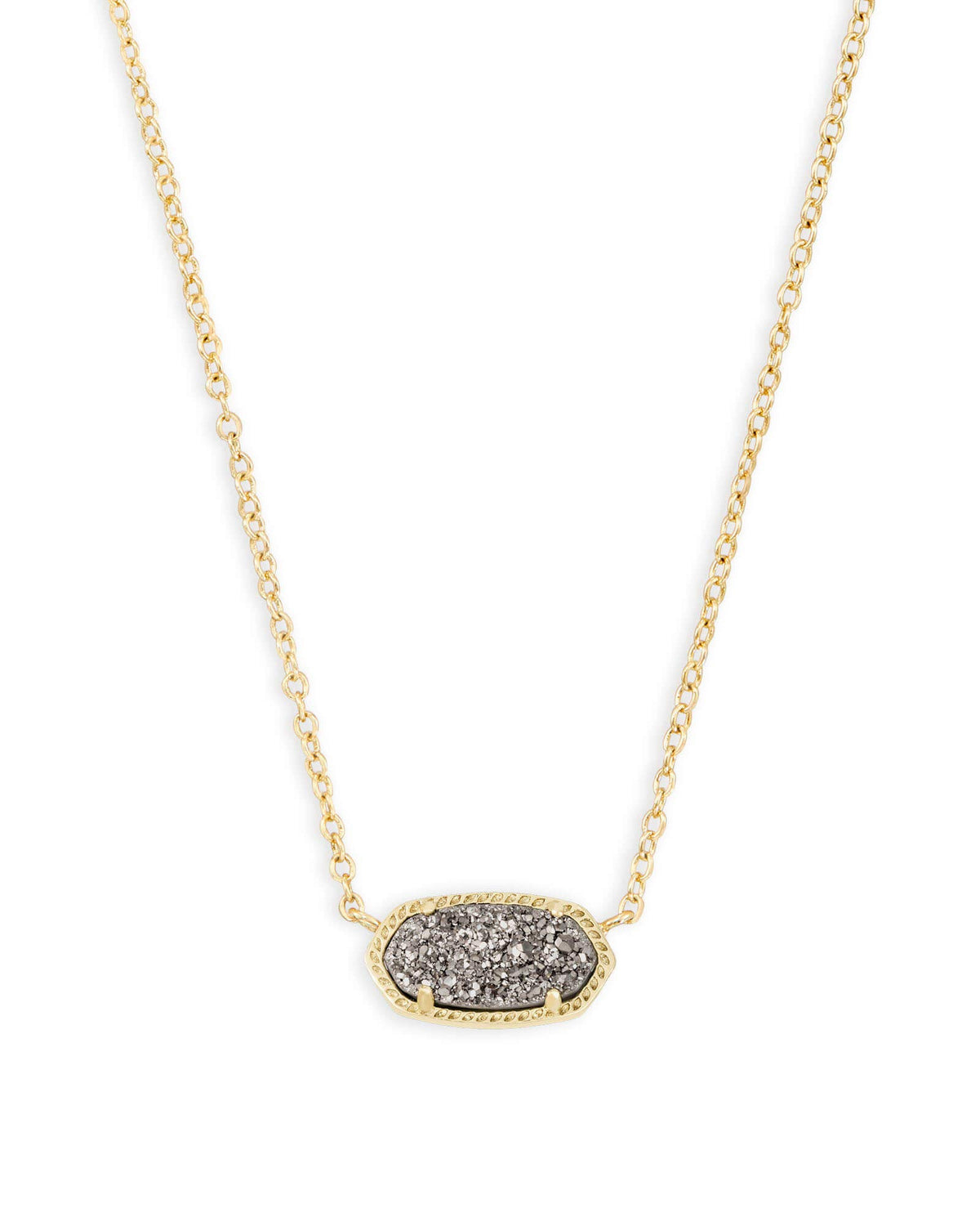 14K Gold-Plated Stone Pendant Necklace