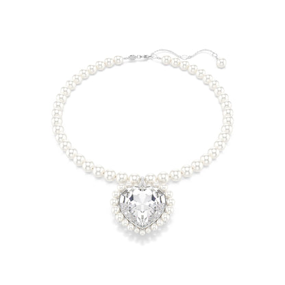 Crystal & Pearl Jewelry With Rhodium Finish