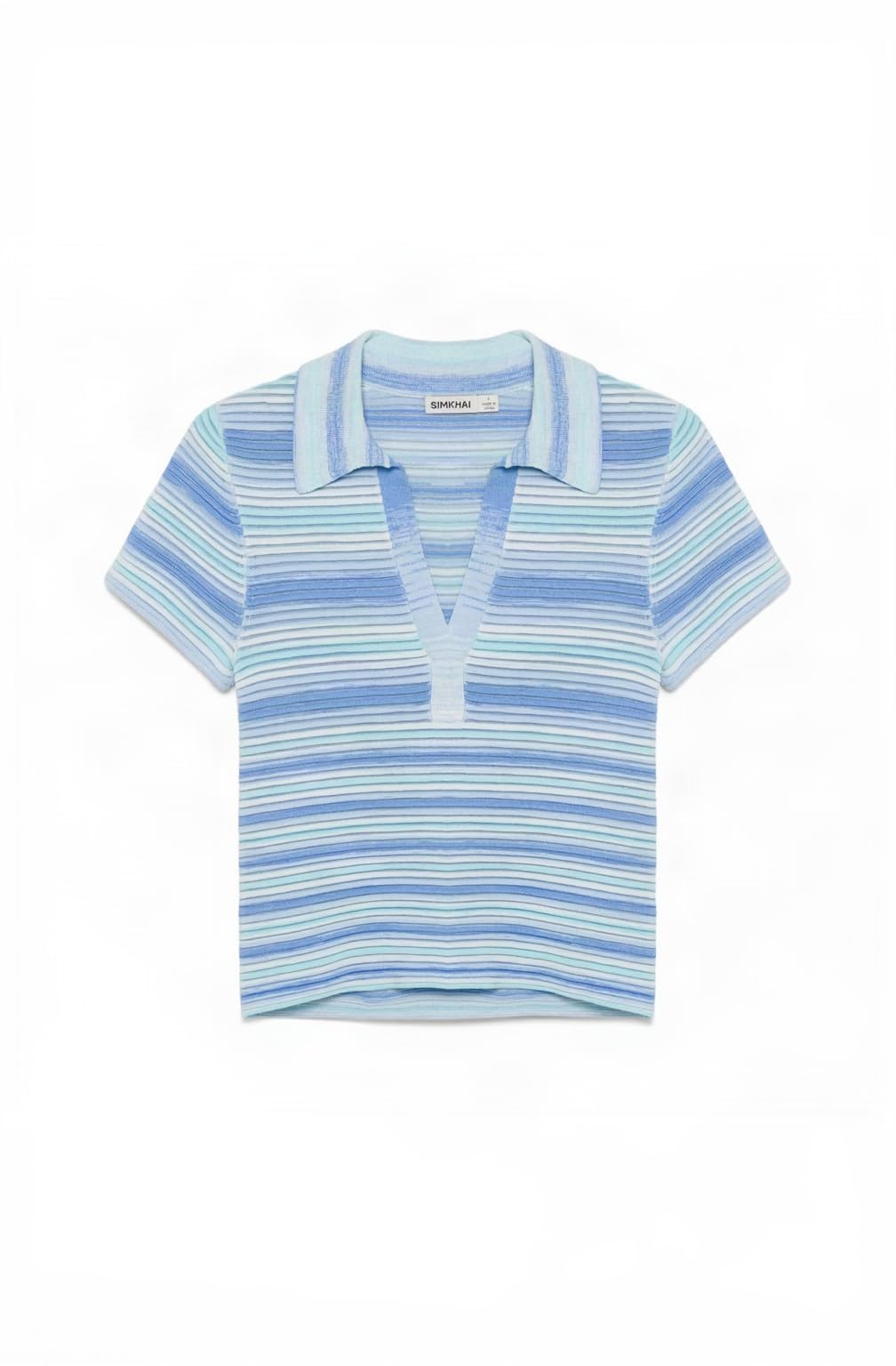 Space-Dyed Knit Short-Sleeve Polo Top