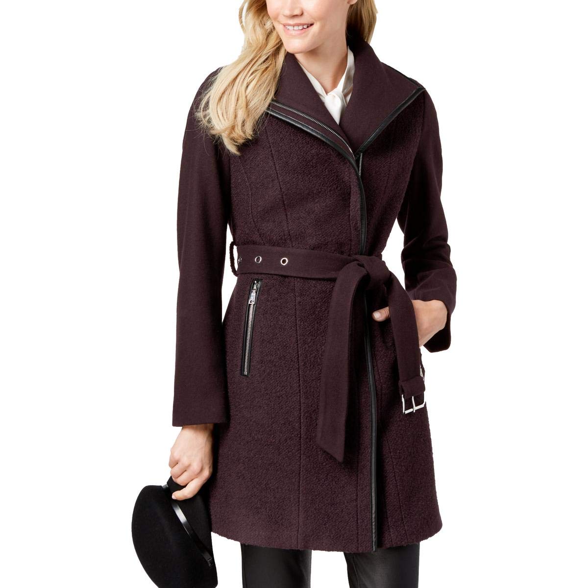 Fitted Tweed Coat With Waist Belt