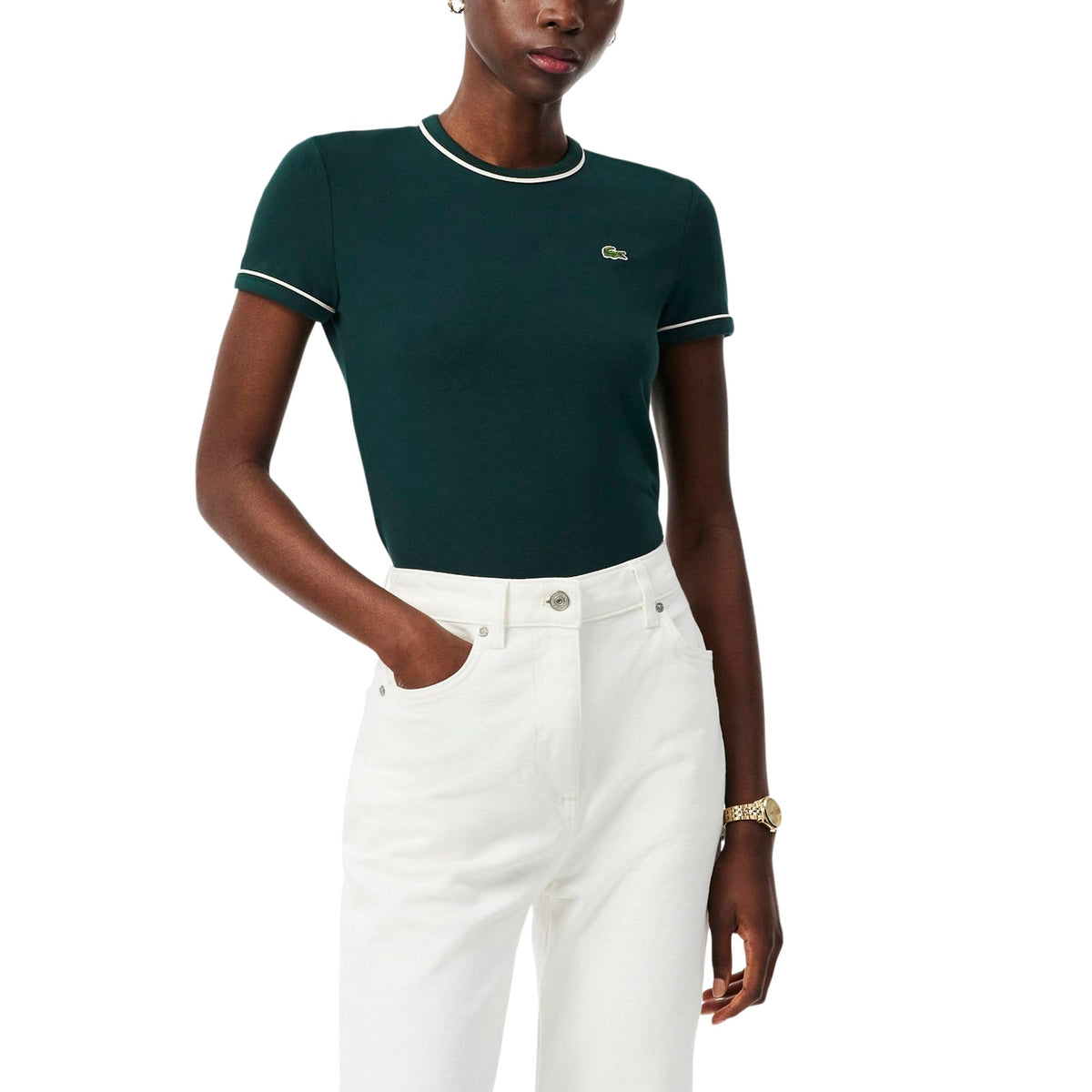 Cotton Jersey T-Shirt With Contrast Trim