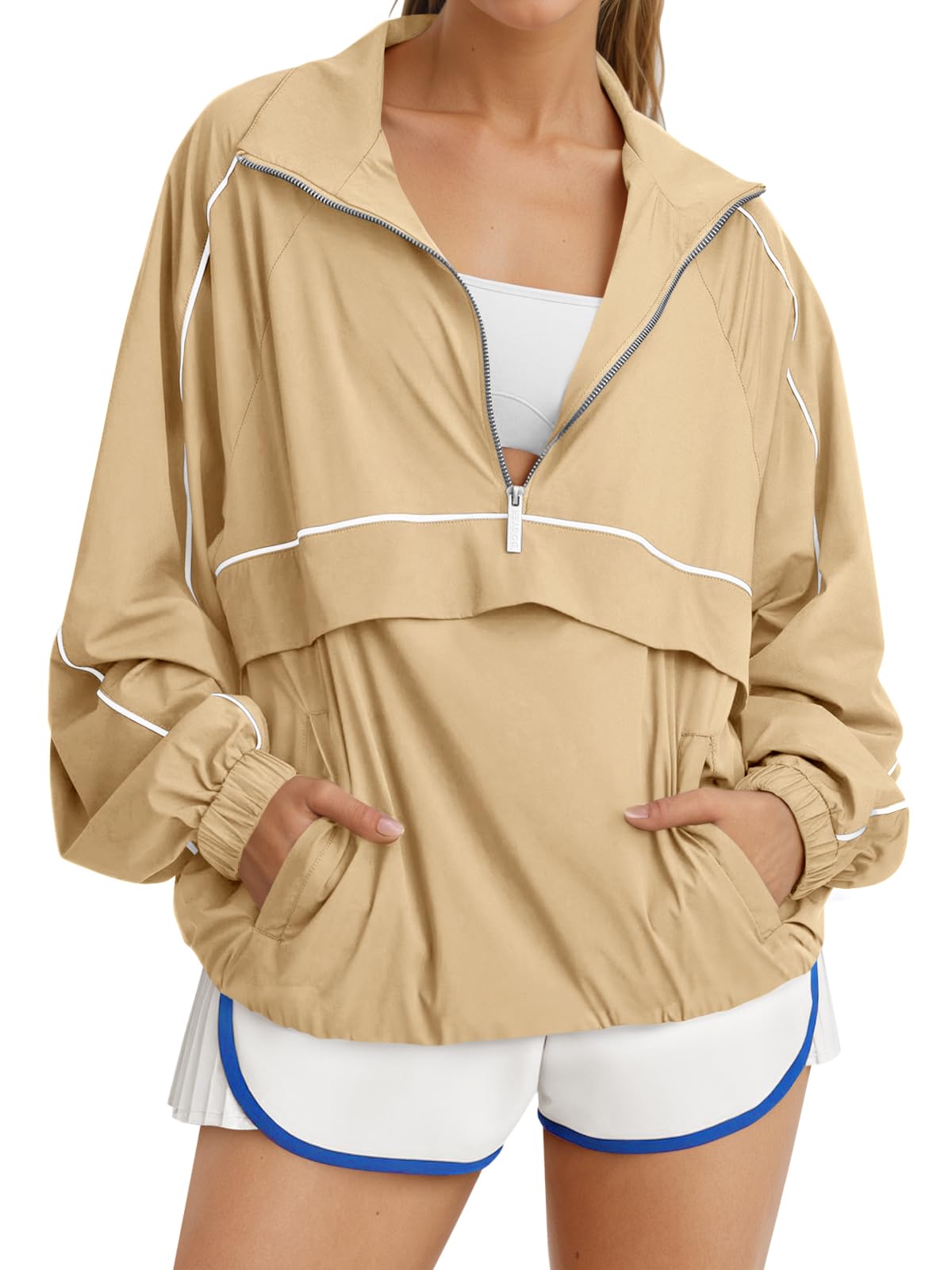 UPF 50+ Quarter-Zip Lightweight Pullover Jacket