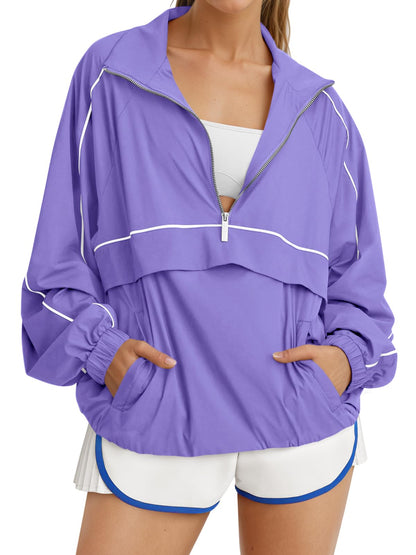 UPF 50+ Quarter-Zip Lightweight Pullover Jacket
