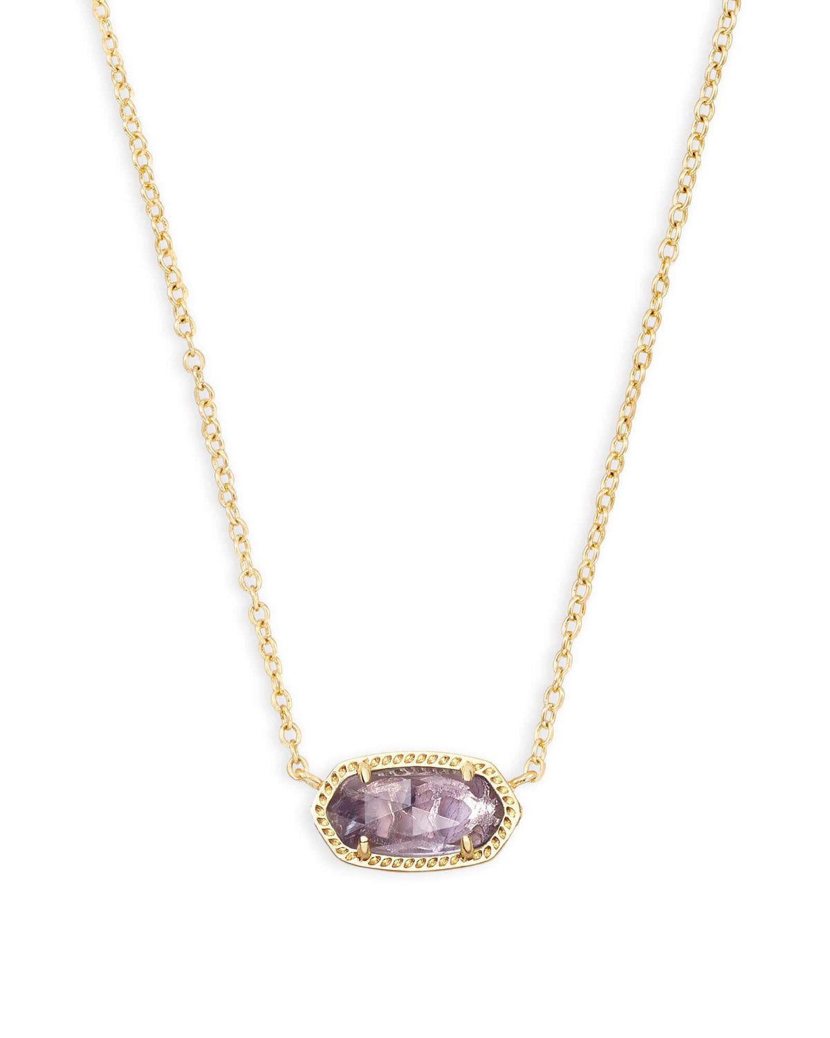 14K Gold-Plated Stone Pendant Necklace
