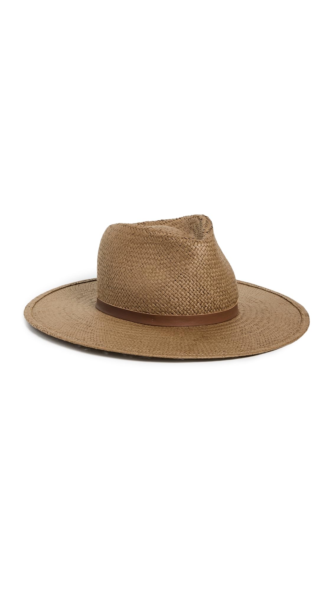 Woven Straw Hat With Structured Wide Brim