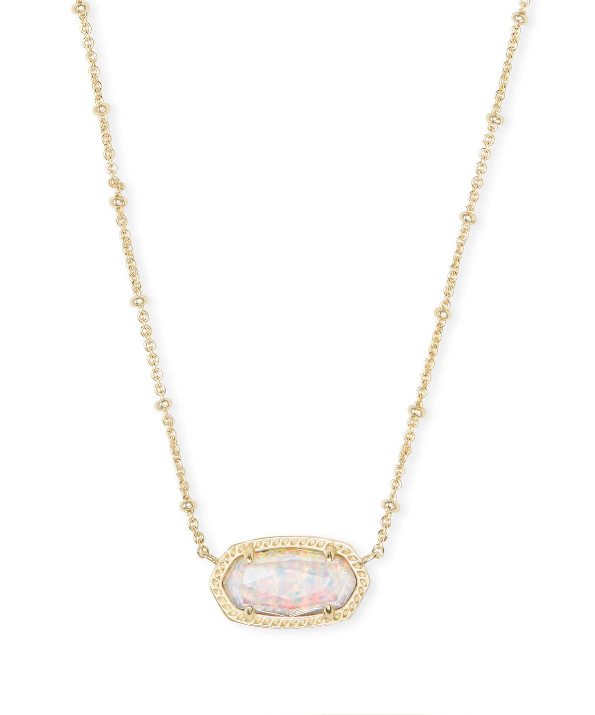 14K Gold-Plated Stone Pendant Necklace
