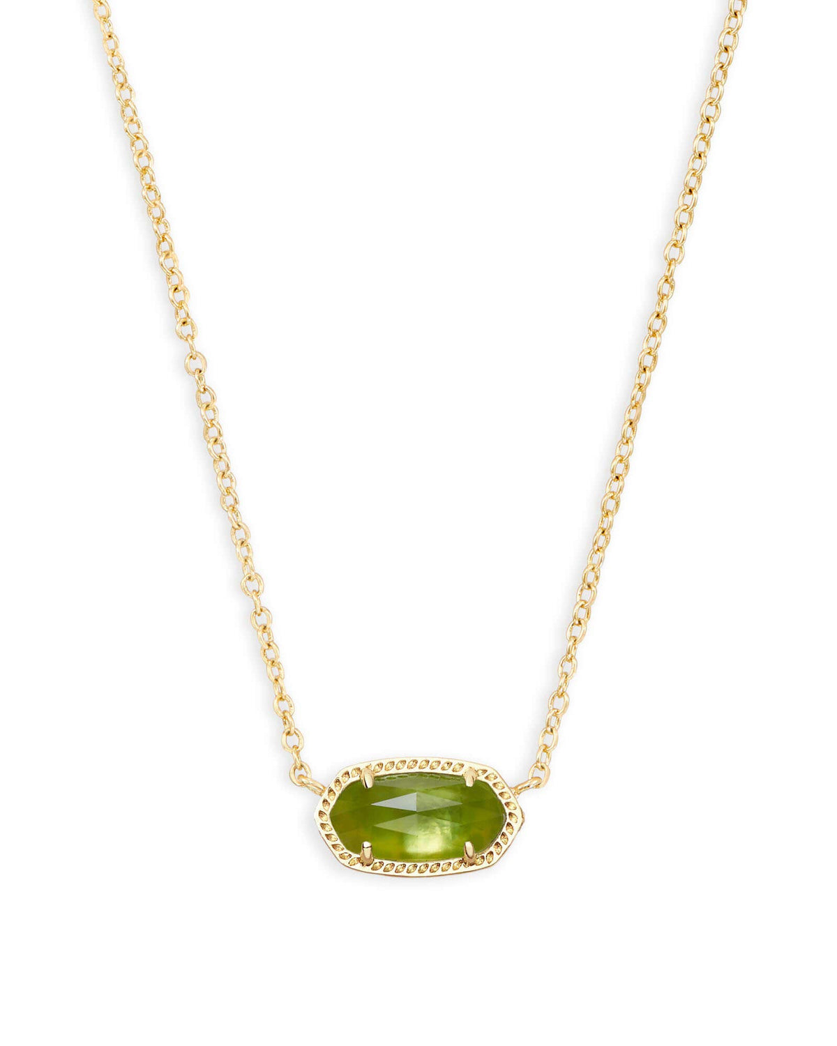 14K Gold-Plated Stone Pendant Necklace