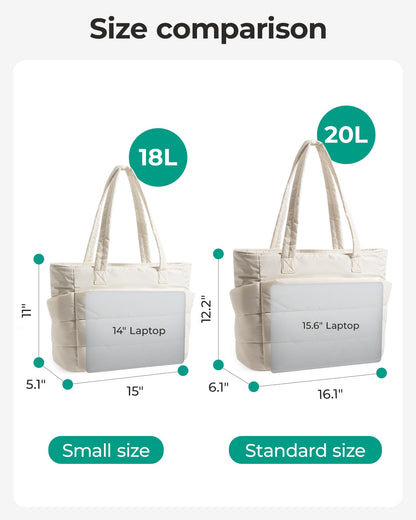 Lightweight Puffer Tote Bag With Soft Structure