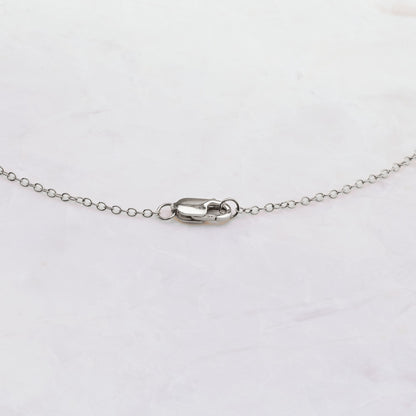 14K White Gold Bezel-Set Diamond Station Necklace