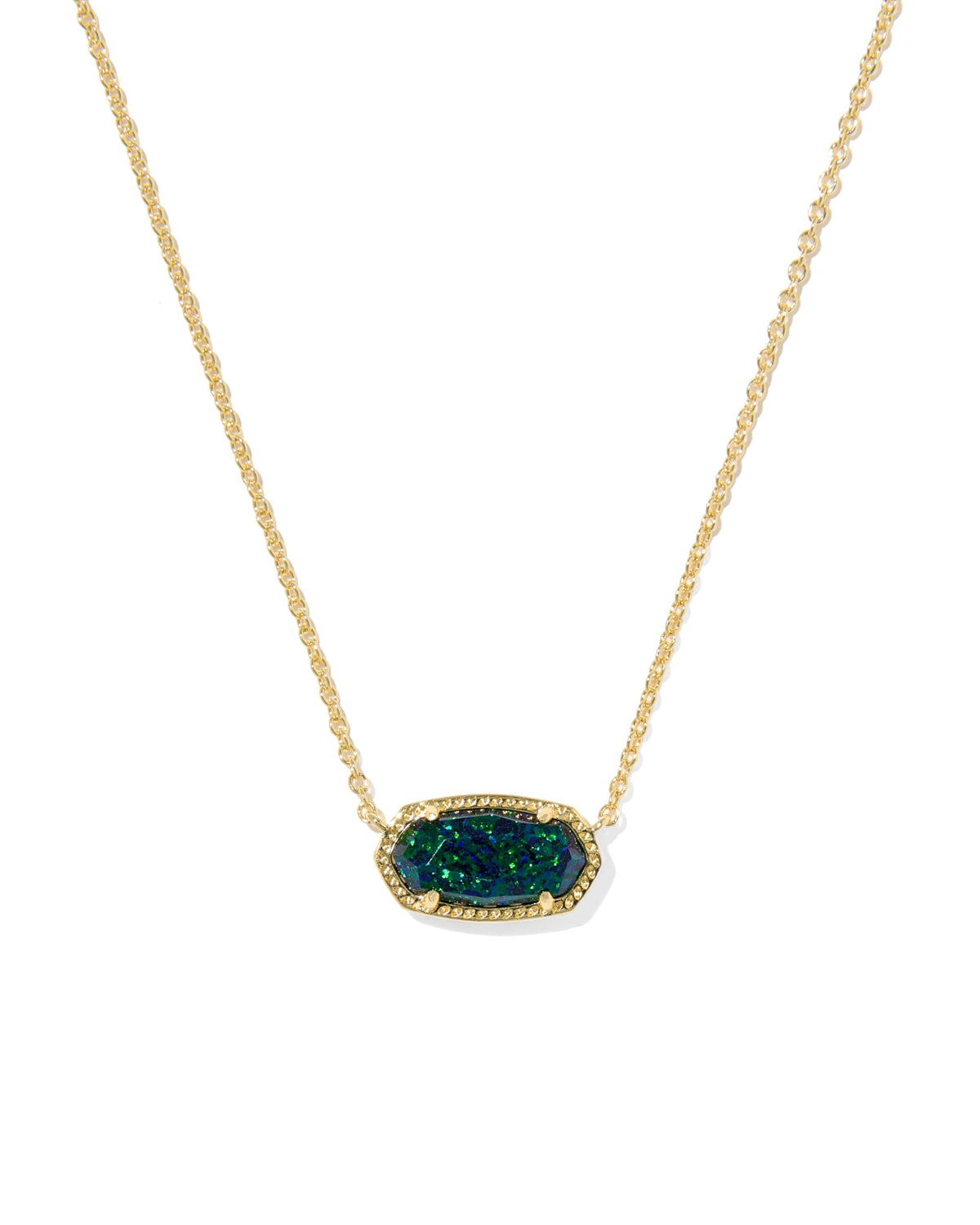 14K Gold-Plated Stone Pendant Necklace