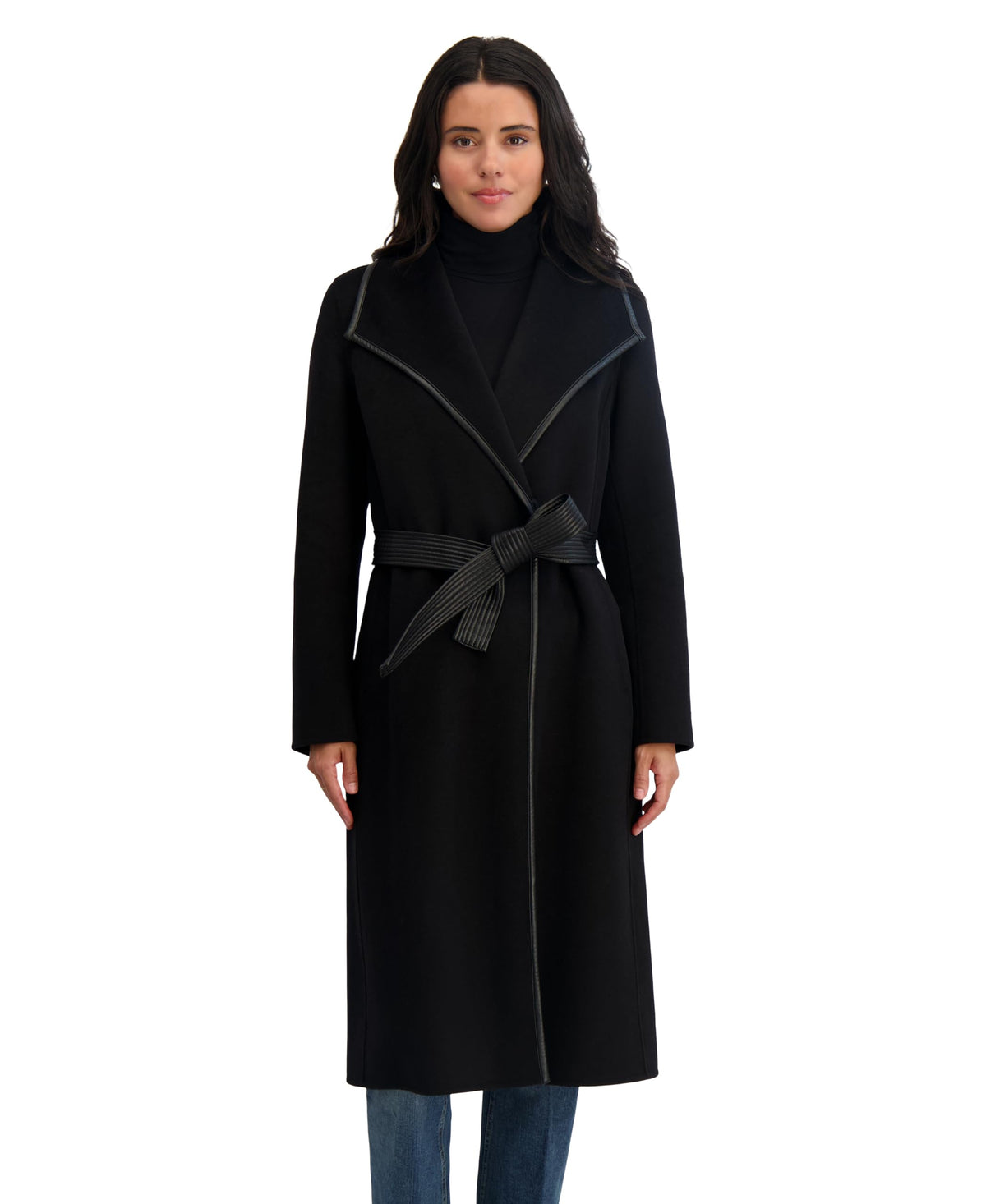 Fitted Tweed Coat With Waist Belt